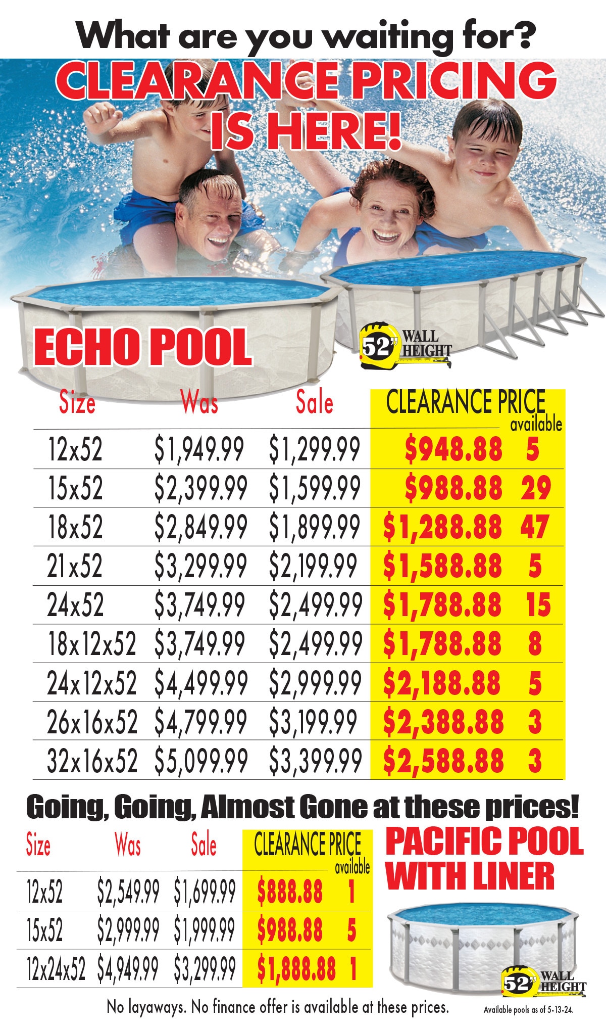 Above Ground Swimming Pools Clearance Sale